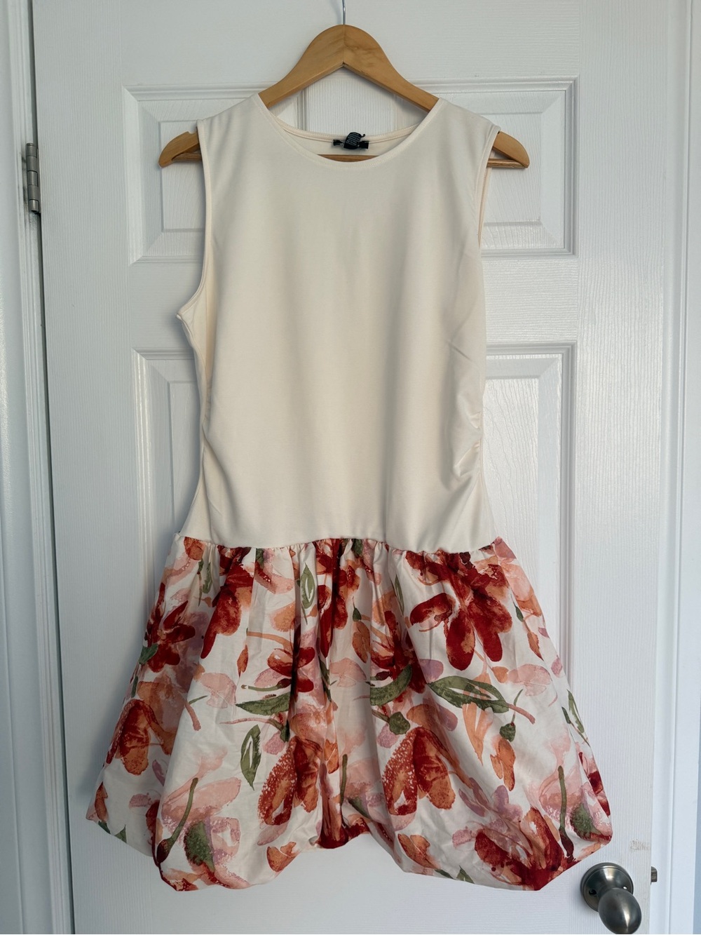 Mexx Cream Dress with Red & Green Floral Skirt